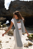 Unisex Grey Marl Pure Cashmere Ribbed Scarf
