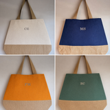 Personalised Canvas & Jute Beach Tote Bag
