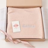 Personalised Pastel Pink Pure Cashmere Button Poncho