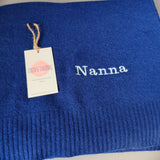 Personalised Navy Pure Cashmere Wrap