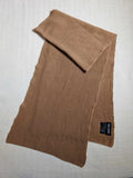 Camel Pure Cashmere Ribbed Scarf