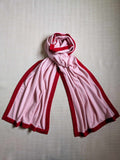 *NEW* Personalised Pink Red Border Pure Cashmere Wrap
