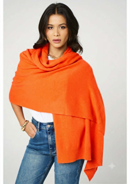 Personalised Neon Orange Pure Cashmere Wrap
