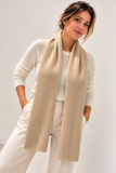 Unisex Oatmeal Marl Pure Cashmere Ribbed Scarf