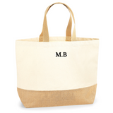 Personalised Jute Base Tote Bag