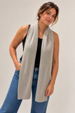 Unisex Grey Marl Pure Cashmere Ribbed Scarf