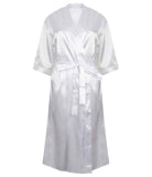 Personalised White Satin Wrap Gown