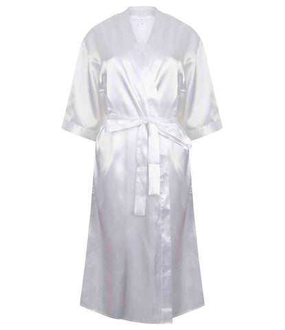 Personalised White Satin Wrap Gown