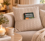 Personalised Oatmeal Pure Cashmere Reading Cushion Cover