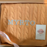 Personalised Peach Pure Cashmere Baby Blanket