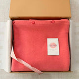 Personalised Coral Pink Pure Cashmere Button Poncho