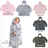 Personalised Sherpa Fleece Children Oversized Hoodie Blanket