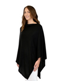 Personalised Black Pure Cashmere Button Poncho