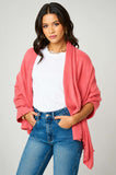 Personalised Coral Pink Pure Cashmere Button Poncho