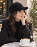 Black Pure Cashmere Baseball Cap