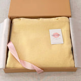 Personalised Butter Yellow Pure Cashmere Button Poncho