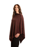 Personalised Dark Brown Pure Cashmere Button Poncho