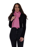 Pink Pure Cashmere Ribbed Scarf
