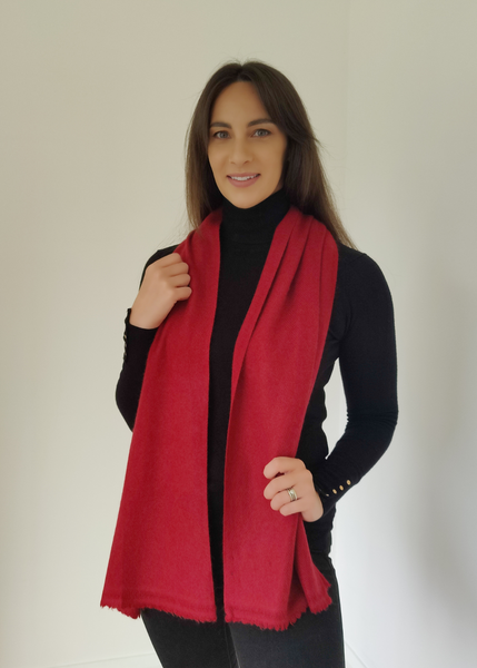 Personalised Red Pure Cashmere Unisex Scarf
