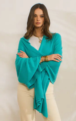 Personalised Turquoise Pure Cashmere Wrap