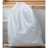 White Pure Cotton Travel Drawstring Bag