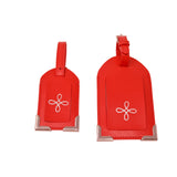 Red Nappa Leather Set of 2 Luggage Tags