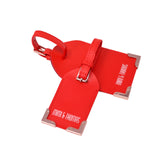 Red Nappa Leather Set of 2 Luggage Tags