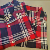 Children Cotton Flannel Tartan Pyjama Set