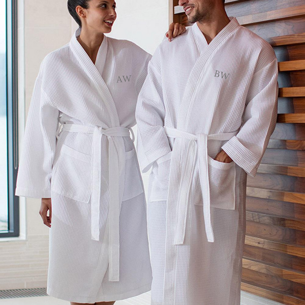 Personalised Unisex White Waffle Robe