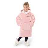 Personalised Sherpa Fleece Children Oversized Hoodie Blanket