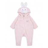 Personalised Pink Baby Rabbit Hooded Onesie