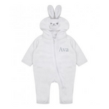 Personalised White Rabbit Hooded Onesie