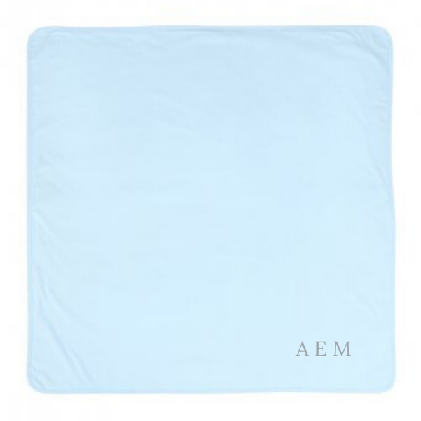 Personalised Blue Cotton Baby Blanket