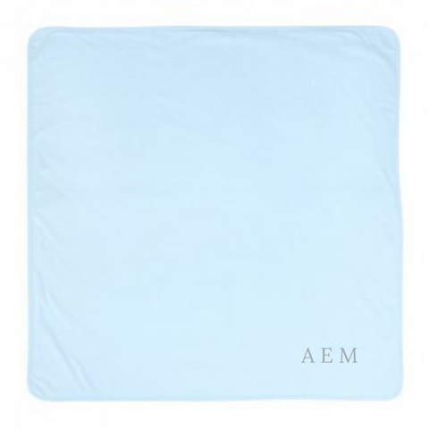 Personalised Blue Cotton Baby Blanket