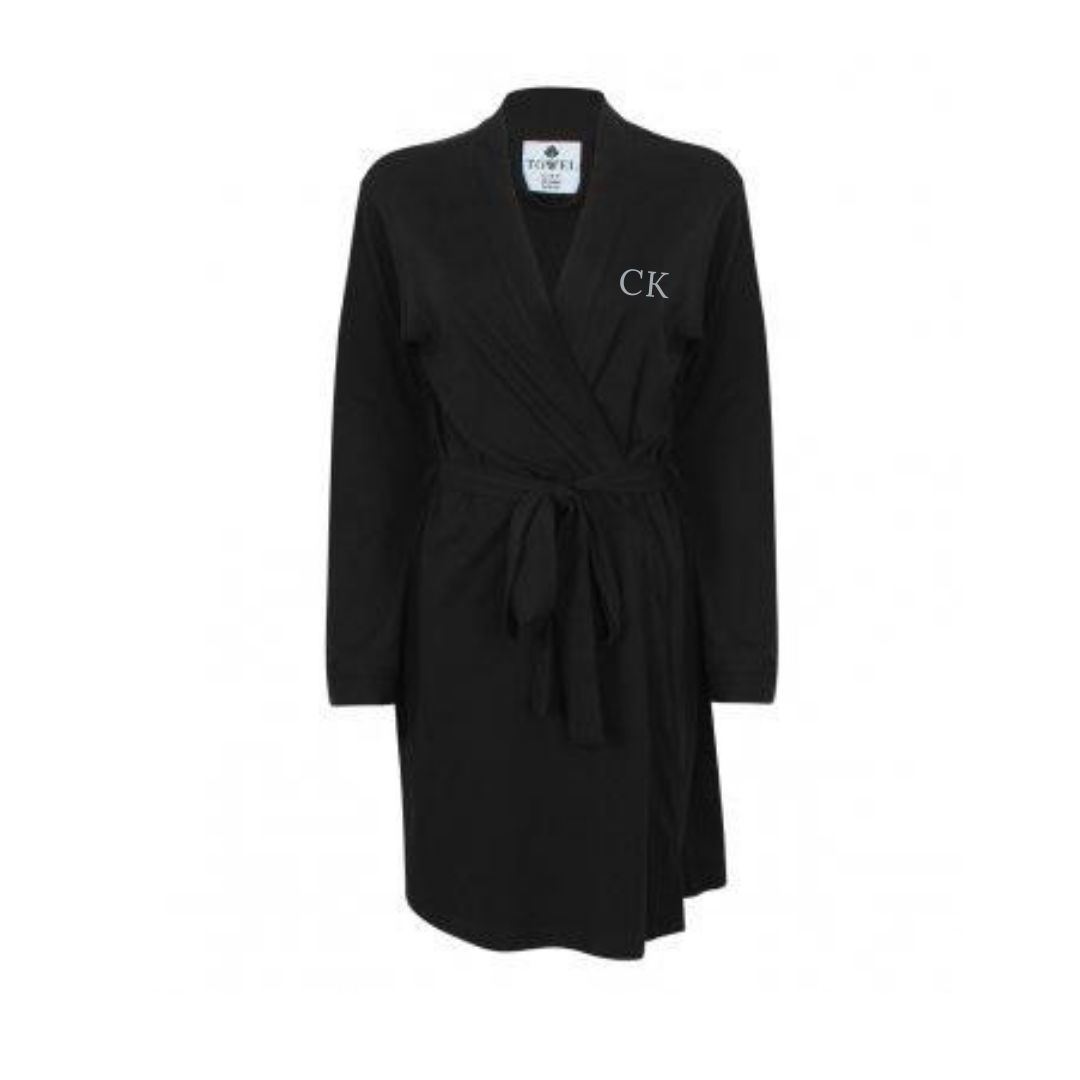 Personalised Black Cotton Robe – Mimi & Thomas