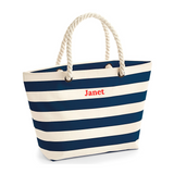 Personalised Nautical Cotton Beach Bag