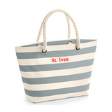 Personalised Nautical Cotton Beach Bag