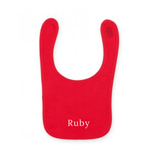 Personalised Red Cotton Bib