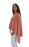 Personalised Coral Pink Pure Cashmere Button Poncho