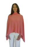 Personalised Coral Pink Pure Cashmere Button Poncho