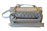 Silver Leather Cross Body Bag with Purse