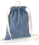 Personalised Cotton Denim Drawstring Bag