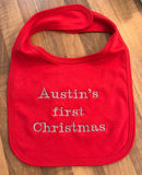 Personalised Red Cotton Bib