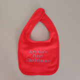 Personalised Red Cotton Bib