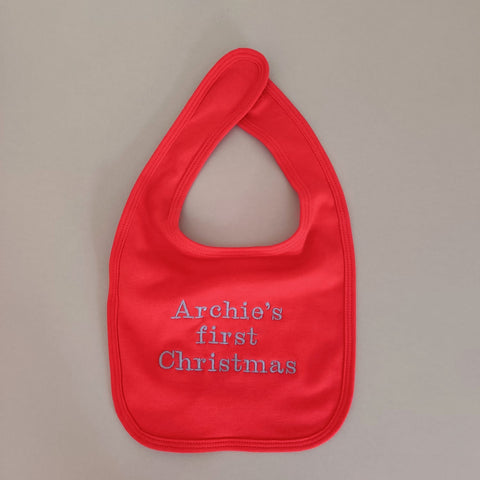 Personalised Red Cotton Bib