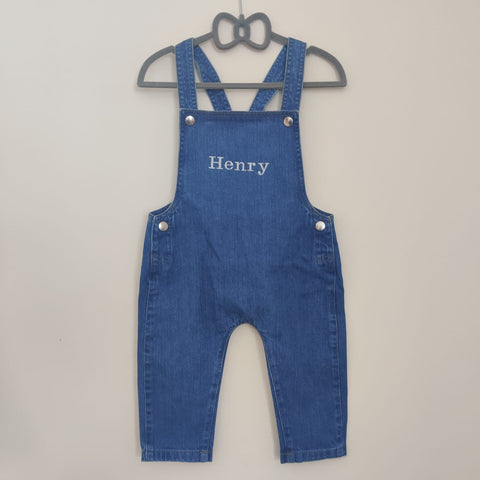 Personalised Baby Denim Dungarees