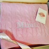 Personalised Pink Pure Cashmere Baby Blanket