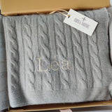 Personalised Grey Pure Cashmere Baby Blanket