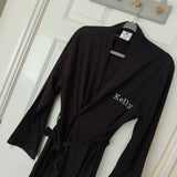 Personalised Black Cotton Robe