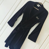 Personalised Black Cotton Robe